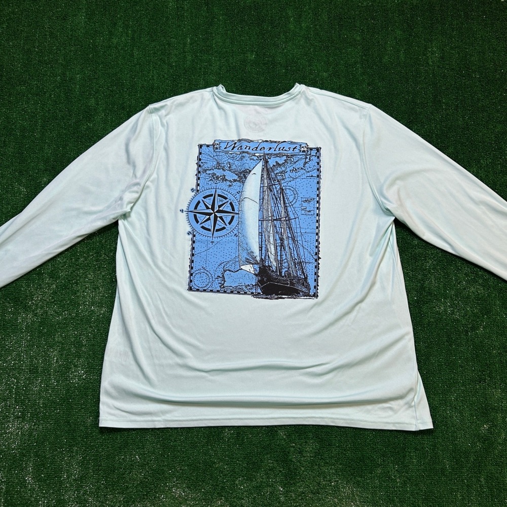 Vapor Apparel Wanderlust Solar Fishing Performance Long Sleeve Light Blue XL